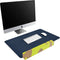imoshion Bureau Onderlegger - 90 x 45 cm - Hoogwaardig kunstleer - Bureau Accessoires - Bureau Organizer - Antislip Muismat XXL - Inclusief draagriem - Donkerblauw