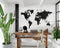 MiMi Innovations Giant Houten Wereldkaart - Muurdecoratie - 280x170 cm - Zwart
