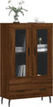 vidaXL - Hoge - kast - 69,5x31x115 - cm - bewerkt - hout - bruin - eikenkleur