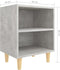 vidaXL - Nachtkastjes - 2 - st - met - houten - poten - 40x30x50 - cm - betongrijs