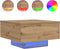 vidaXL - Salontafel - met - LED - verlichting - Artisan - Eiken - 55x55x31 - cm