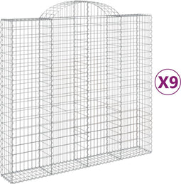 vidaXL - Schanskorven - 9 - st - gewelfd - 200x50x180/200 - cm - ijzer
