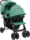 vidaXL - Tweelingkinderwagen - tandem - staal - groen