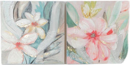 Schilderij DKD Home Decor 80 x 3,5 x 80 cm Blommor Shabby Chic (2 Stuks)