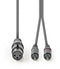 Nedis COTH15220GY15 - XLR-naar-RCA audiokabel - 150 cm - Grijs