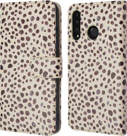 iMoshion Hoesje Geschikt voor Huawei P30 Lite Hoesje Met Pasjeshouder - iMoshion Design Bookcase smartphone - Meerkleurig / Black And White Dots
