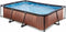 EXIT Wood zwembad 300x200x65cm met filterpomp - bruin