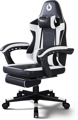 Stane ST-0029 - Ergonomische Gamestoel - Verstelbaar met Voetsteun - Zwart/Wit