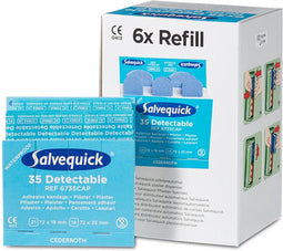Salvequick Blue Detectable - Wondpleisters - Detecteerbaar - Blauw (6x 35 stuks)