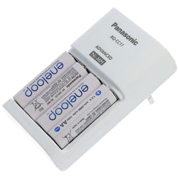 Panasonic eneloop Smart Charger BQ-CC17 incl. 4x AA batteries, plug-in charger, charges NiMH AA and