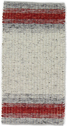 Varenna Red Vloerkleed - 200x300 - Rechthoek - Laagpolig,Structuur Tapijt - Industrieel - Grijs, Rood, Wit