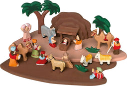 Small Foot - Houten Kerststal Speelset - 24dlg - 38 x 27 cm