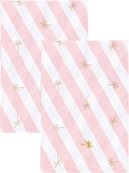 Riviera Maison Tafelloper - Palm Breeze Table Runner - Roze Wit - Set 2 Stuks