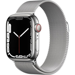 Apple Watch Series 7 - 41mm - Roestvrij staal - Zilver - GPS + Cellular