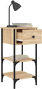 vidaXL - Nachtkastjes - 2 - st - 34x36x70 - cm - bewerkt - hout - sonoma - eikenkleurig