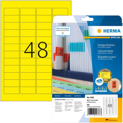 Herma Etiketten - A4 - 45.7x21.2 mm - Geel (960 st.)