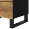 vidaXL - Nachtkastje - 50x33x62 - cm - massief - mangohout - en - bewerkt - hout