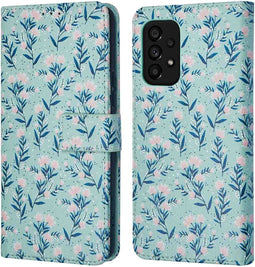 iMoshion Hoesje Geschikt voor Samsung Galaxy A53 Hoesje Met Pasjeshouder - iMoshion Design Bookcase smartphone - Blauw / Blue Flowers