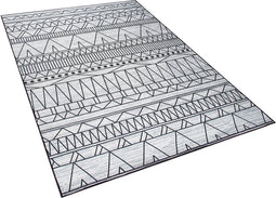 KEBAN - Laagpolig vloerkleed - Zwart - 140 x 200 cm - Polyester