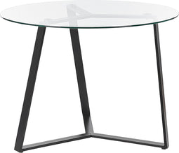KEBRI - Eettafel - Zwart - 100 x 100 cm - Veiligheidsglas