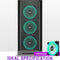 KEDIERS PC Behuizing C710 - E-ATX Tower - 7 Vooraf Geïnstalleerde PWM ARGB Ventilatoren - Gehard Glas - Zwart