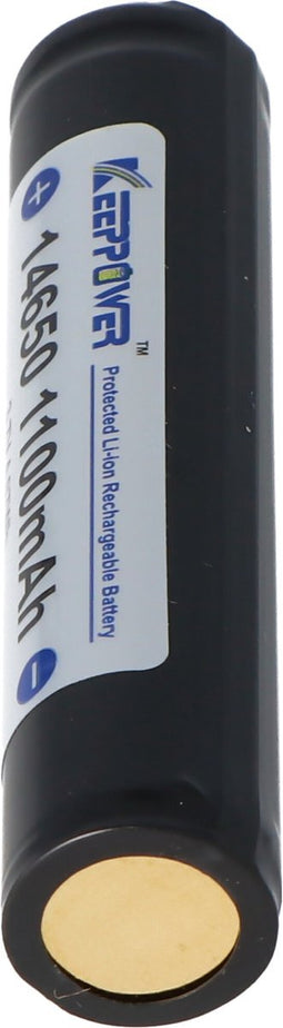 Keeppower 14650 1100 mAh, 3,6 V - 3,7 V Li-ion batterij PCB-beschermd, afmetingen 67,45x14,15