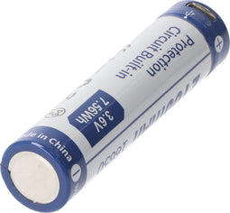 Keeppower 16650 - 2100mAh, Li-Ion 3.7V - 3.6V - PCB beschermd met USB-oplaadoptie P1621U