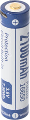 Keeppower 16650 - 2100mAh, Li-Ion 3.7V - 3.6V - PCB beschermd met USB-oplaadoptie P1621U