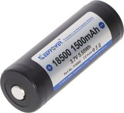 Keeppower 18500 - 1500mAh, 3,6V - 3,7V Li-ionbatterij beschermd