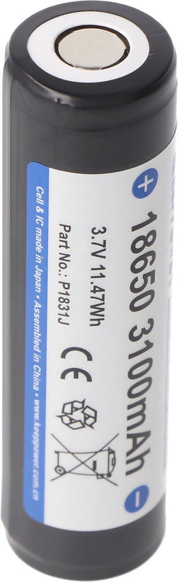 Keeppower 18650 - 3100 mAh, 3,7 V Li-ionbatterij beschermd
