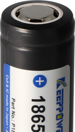 Keeppower 18650 - 3400 mAh, 3,7 V Li-ionbatterij beschermd (platte bovenkant)