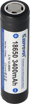 Keeppower 18650 - 3400 mAh, 3,7 V Li-ionbatterij beschermd (platte bovenkant)