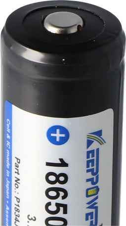 Keeppower 18650 Li-ion batterij met 3400 mAh, 3,6 V - 3,7 V Li-ion batterij beschermd met PCB 1 stuk