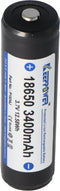 Keeppower 18650 Li-ion batterij met 3400 mAh, 3,6 V - 3,7 V Li-ion batterij beschermd met PCB 1 stuk