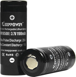 Keeppower IMR18500 - 1100mAh, 3,7V (10A) Li-ionbatterij