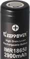 Keeppower IMR18650 - 2900 mAh, 3,7 V Li-ionbatterij 10A (platte bovenkant)