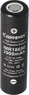 Keeppower IMR18650 - 2900 mAh, 3,7 V Li-ionbatterij 10A (platte bovenkant)