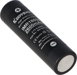 Keeppower IMR18650 Plus 2600 mAh 3,6 V - 3,7 V Li-ionbatterij (US18650VTC5A) min. 2500 mAh typ. 2600 MAh maximale stroomtoevoer van 35 A (platte bovenkant) inclusief batterijbeschermingsdoos