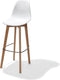 Keeve Stapelbare barkruk wit, berkenhouten frame en kunststof zitting - SET VAN 4