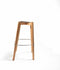 Keeve Stapelbare barkruk wit, berkenhouten frame en kunststof zitting - SET VAN 4