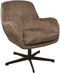 HSM Collection-Draaifauteuil Cleveland-75x73x88-Lever/Zwart-Stof/Metaal