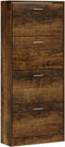 vidaXL - Schoenenkast - 63x24x147 - cm - bewerkt - hout - gerookt - eikenkleurig