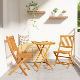 vidaXL - 3-delige - Tuin - Bistro - Set - - - Massief - Acaciahout
