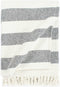 vidaXL - Plaid - streep - 220x250 - cm - katoen - antraciet