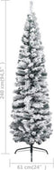 vidaXL - Kunstkerstboom - met - sneeuw - smal - 240 - cm - PVC - groen