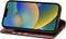 Qialino - Geschikt voor iPhone 14+ / 14 Plus - Leren bookcase hoes - Bruin