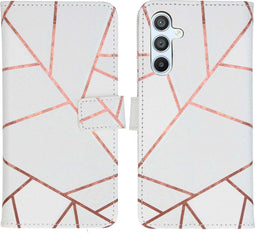 iMoshion Hoesje Geschikt voor Samsung Galaxy A54 (5G) Hoesje Met Pasjeshouder - iMoshion Design Softcase Bookcase - Wit / White Graphic