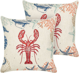 KELP - Sierkussen set van 2 - Beige - 45 x 45 cm - Linnen