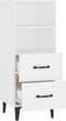vidaXL - Dressoir - 34,5x34x90 - cm - bewerkt - hout - wit