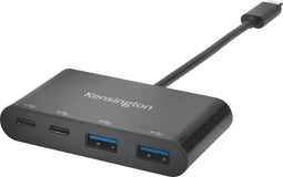Kensington USB 3.1 Hub - 4-Poorten - 2 USB-A - USB-C - Universeel - Zwart
